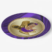 Paarse gouden Baby shower papier Borden Papieren Bordje (Gekanteld)