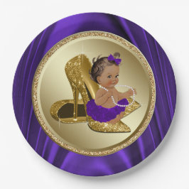 Paarse gouden Baby shower papier Borden Papieren Bordje