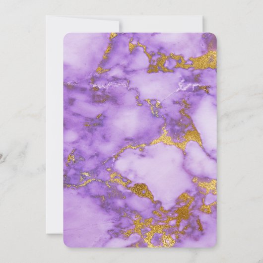 Paarse & gouden Baby shower uitnodiging (Achterkant)