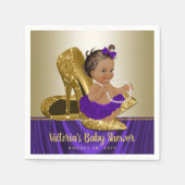 Paarse gouden Baby showers papieren servetten (Voorkant)