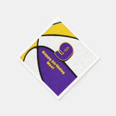 paarse Gouden Basketbal Meisjes Jongens Sportfeest Servet (Hoek)