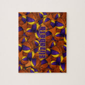 paarse gouden basketbal team kleuren met kinder na legpuzzel (Verticaal)