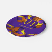 paarse Gouden Basketballen Jongens Meisjes Sportfe Papieren Bordje (Gekanteld)