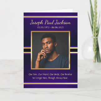 Paarse gouden begrafenisdienst gevouwen programma