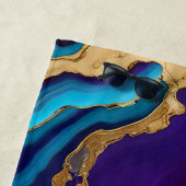 Paarse Gouden Blauwe Agaat Marmer Modern design Strandlaken (In situ)