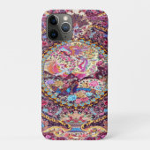 Paarse Gouden Blauwe Perzische Bloemen Pauw Case-Mate iPhone Case (Achterkant)