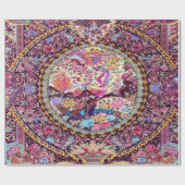 Paarse Gouden Blauwe Perzische Bloemen Pauw Decoup Cadeaupapier (Vlak)