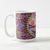 Paarse Gouden Blauwe Perzische Bloemen Pauw Koffiemok (Links)