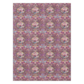 Paarse Gouden Blauwe Perzische Bloemen Pauw Tafelkleed (Voorkant)