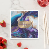 Paarse, gouden, Blauwgroen elegante bruiloft Servet (Insitu)