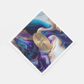 Paarse, gouden, Blauwgroen elegante bruiloft Servet (Hoek)