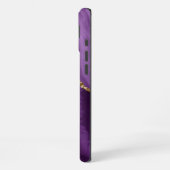 Paarse Gouden Bloem Agate Initialen iPhone Hoesje (Linkerkant)
