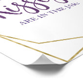 Paarse Gouden Bloem Hoeveel Kusjes Bord Poster (Hoek)