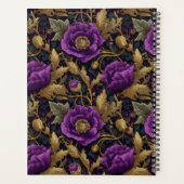 Paarse Gouden Bloem William Morris Elegante Monogr Planner (Achterkant)