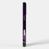 Paarse gouden bloemagaat monogram Case-Mate iPhone case (Achterkant / Rechts)