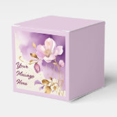 Paarse gouden bloemen Bedankdoosjes (Voorkant Zijde)
