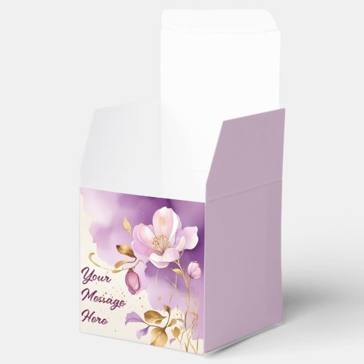  Paarse gouden bloemen Bedankdoosjes (Geopend)