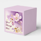 Paarse gouden bloemen Bedankdoosjes (Achterkant)