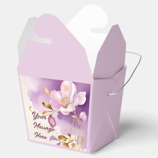  Paarse gouden bloemen Bedankdoosjes (Geopend)