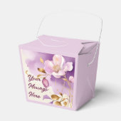  Paarse gouden bloemen Bedankdoosjes (Voorkant Zijde)