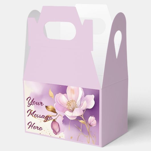  Paarse gouden bloemen Bedankdoosjes (Geopend)