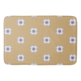 Paarse Gouden Bloemen-Look Fractal Art Tiled Golde Badmat