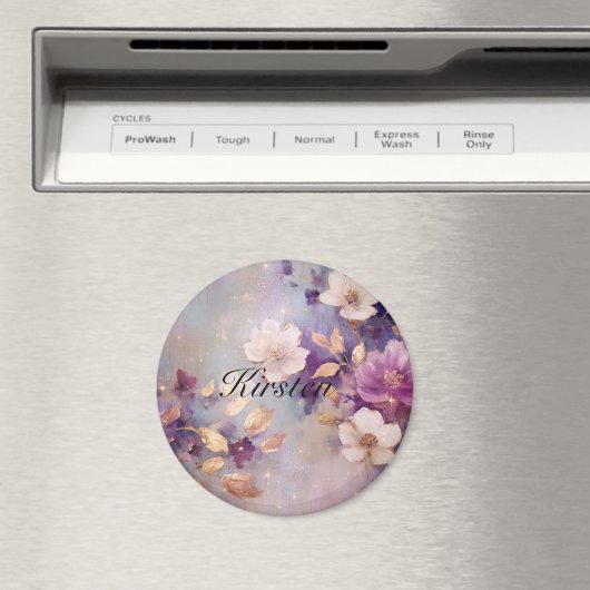 Paarse gouden bloemen magneet (Insitu (Vaatwasser))