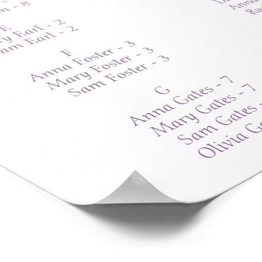 Paarse & Gouden Bloemen Quinceañera Zitting Grafie Poster (Hoek)