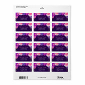 paarse gouden bloemen retour adreslabels etiket (Full Sheet)
