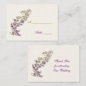 Paarse gouden bloemen Tafel Plaats kaart Plaatskaartje