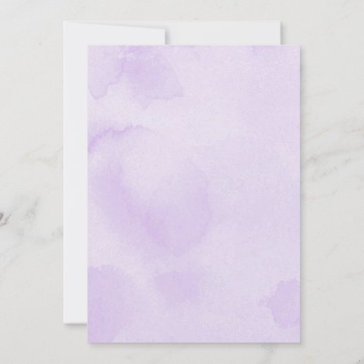 Paarse Gouden Bloemen Winterrit met het Baby showe Kaart (Achterkant)