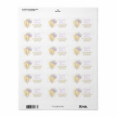 Paarse gouden bloemige heteluchtballon retouradres etiket (Full Sheet)