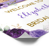 Paarse Gouden Bloemige Reis Avontuur Bruids Bruilo Poster (Hoek)