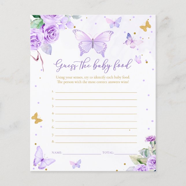 Paarse gouden bloemvlinder raden het Baby eten (Voorkant)