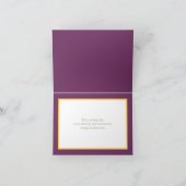 Paarse gouden boeket Rozen Krokussen Gefeliciteerd Kaart (Binnen)