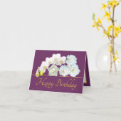 Paarse Gouden Boeket Witte Bloemen Gelukkige Verja Kaart (Gele Bloem)