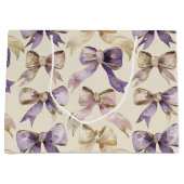 Paarse gouden bogen Verjaardag Groot Cadeauzakje (Voorkant)