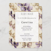 Paarse gouden bogen Verjaardag Kaart (Voorkant / Achterkant)