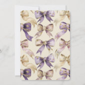 Paarse gouden bogen Verjaardag Kaart (Achterkant)