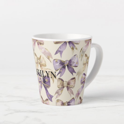 Paarse gouden bogen Verjaardag Latte Mok (Rechterhoek)