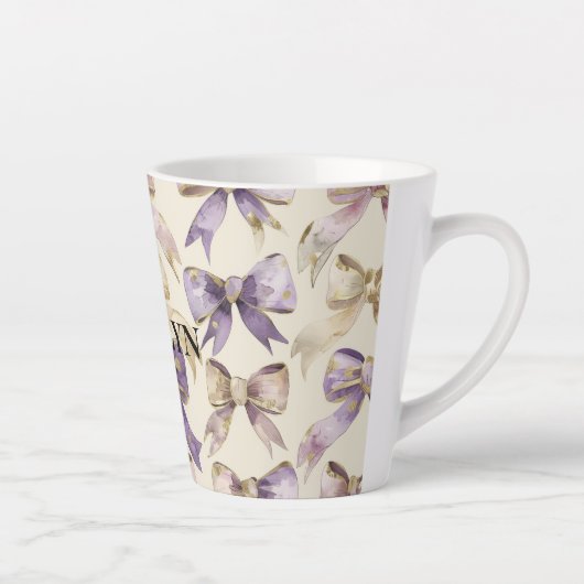 Paarse gouden bogen Verjaardag Latte Mok (Rechts)