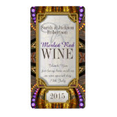 Paarse gouden Boheemse magische Drink flesetikette Etiket (Voorkant)