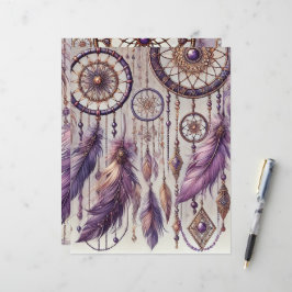 Paarse & Gouden Boho Dreamcatcher Patroon Scrapboo