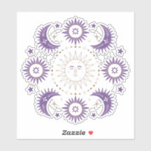 Paarse & Gouden Boho Hemelse Zon & Maan Scrapbook