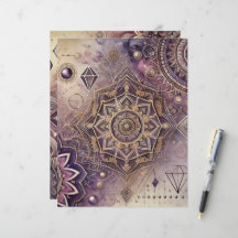 Paarse & Gouden Boho Intriculaire Mandala's Scrapb