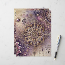 Paarse & Gouden Boho Intriculaire Mandala's Scrapb