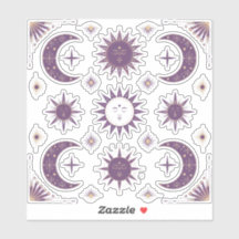 Paarse & Gouden Boho Moon & Sun Celestial Scrapboo