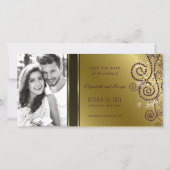 Paarse & gouden boho spiraal Stippen Elegante chiq Save The Date (Voorkant)