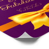 Paarse gouden boog 50 fabelachtige verjaardag poster (Hoek)