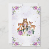 Paarse Gouden Bos Girly Floral Verjaardag Kaart (Achterkant)